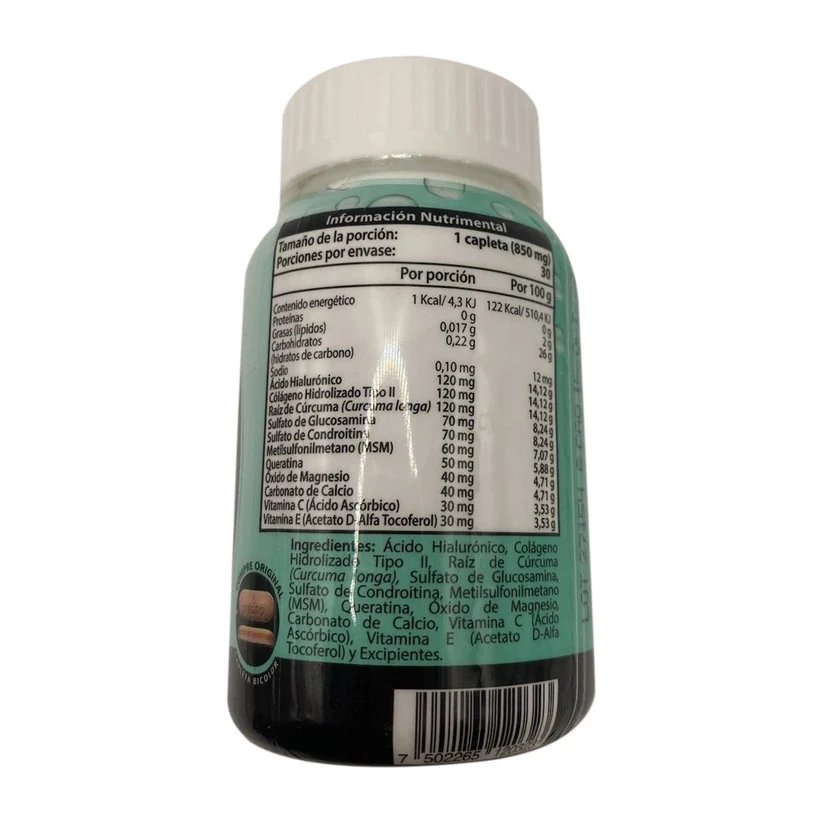 UMARY Ácido Hialurónico bottle — nutrition facts panel